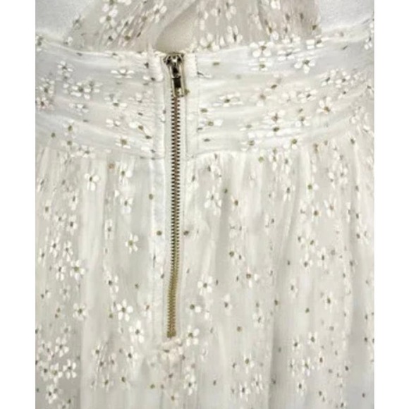 Lulus Daisy Floral Tulle Twist Back Skater Mini Dress White* Size Small WD29 - Picture 8 of 13